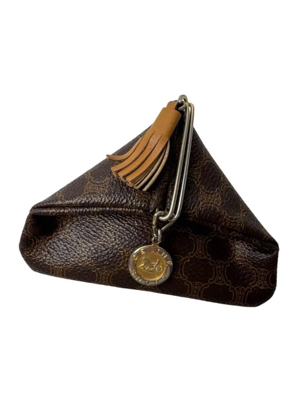 Celine Triangle Coin Purse Macadam Carriage Tassel Vintage